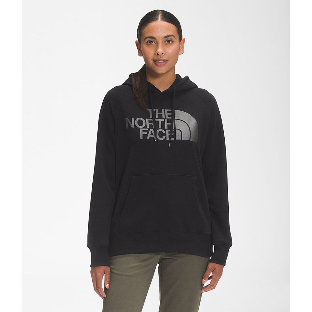 The North Face Hoodie Womens Australia - The North Face Luxe Half Dome Pullover Black / Grey (IYJ-80